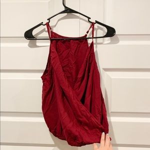 Low cut red tank top